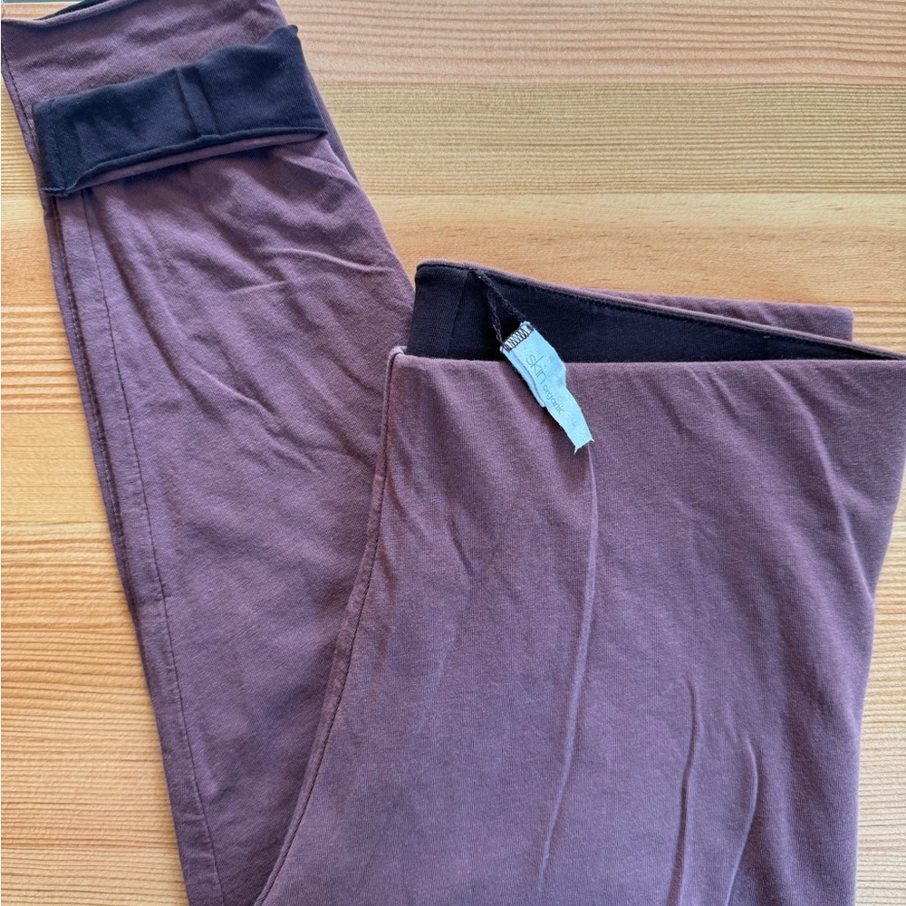 Skin double layer leggings in walnut/reversible